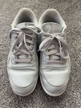 Reebok Club C Light Gray Leather Low-Top Sneakers